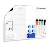 Magnetic Whiteboard Paper Magnetic Overlay Monthly Planner, A3 Size + Free Gifts