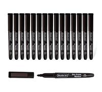 Magnetic Whiteboard Pens Black, Shuttle Art 15 Pack Black Whiteboard Markers with Erase, Fine Point Dry Wipe Markers for Writing on Whiteboards, Planner, Glass for School Office Home