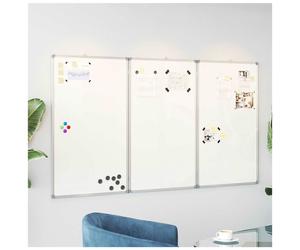 Magnetic Whiteboard White 150x100x1.7 cm Multi-layerboard Aluminium Plastic 3pcs