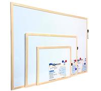 Magnetic Whiteboards Wooden Frame Board Drywipe Dry Erase Noticeboard with Marker and Two Magnets (Medium- 40cm X 60cm)