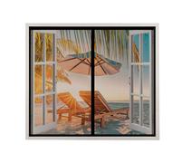 Magnetic Window Fly Screen 120 x 100cm Self-Adhesive Anti Mosquito Mesh Fly Curtain Nets with Closing Magnets, Hands-Free Magnetic Window Mosquito Net for All Window