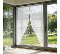 Magnetic Window Fly Screen 200 x 133 cm Magnetic Screen Fly Window Bug Auto Closer No Gap Easy Installation, Net for Flies Mosquito, with Magic Tape, for Balcony, White