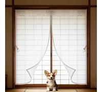 Magnetic Window Fly Screen 200 x 133 cm Magnetic Screen Fly Window Bug Auto Closer No Gap Easy Installation, Net for Flies Mosquito, with Magic Tape, for Balcony, White