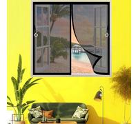 Magnetic Window Fly Screen 58 x 133 cm Prevents Insects Flies Mosquitoes Out, Mosquito Net, Fly Screen for Windows, Punch-Free, Close Automatically for Sliding Door French Door, Black