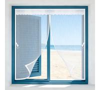 Magnetic Window Fly Screen 84 x 113 cm Magnetic Screen Fly Window Close Automatically, Keep Bugs Out & Let Fresh Air, Washable, with Magic Tape, for Patio, White