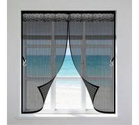 Magnetic Window Fly Screen 84 x 113 cm Screen Window Mesh Curtain Automatic Closure-Let Fresh Air in for Anti Mosquito Or Anti Pest, with Magic Tape, for Patio, Black