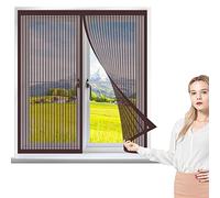 Magnetic Window Fly Screen Net 120 x 70 cm, Heavy Duty Pets Proof Screen Door, Easy to Install for Front Window and Home Outside Kids Pets, Brown