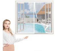 Magnetic Window Fly Screen Net 50 x 80 cm(20 x 31inch), Heavy Duty Mesh Curtain, Lets Fresh Air in for Window, Window Transparent Fly Screen, White