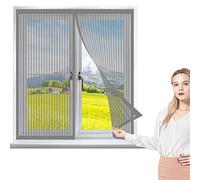 Magnetic Window Fly Screen Net 60 x 100 cm, Magnetic Flyscreen Net, Keep Insects Out for Kitchen/Bedroom/Room Window, Grey