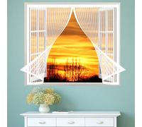 Magnetic Window Fly Screen Net 60 x 92 cm(24 x 36inch), Fly Screen Mosquito Window Screen, Keep Insects Out for Front Window and Home Outside Kids Pets, White