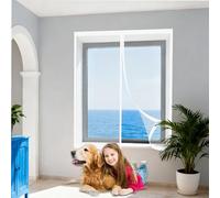 Magnetic Window Fly Screens Windows 115 x 125 cm Keep Fly Mosquito Out Mesh Mosquito Bug Net for Windows Easy Install for Doors and Patio Screens, White