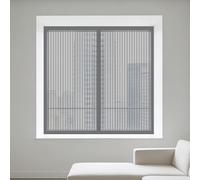 Magnetic Window Fly Screens Windows 115 x 125 cm Keep Fly Mosquito Out Window Insect Screen Mesh Net with Installation Accessories for Living Room Bedroom Offfice, Grey