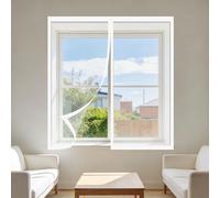 Magnetic Window Fly Screens Windows 160 x 85 cm Keep Fly Mosquito Out Silent Insect Mesh that Close Automatically Custom Size for Living Room Bedroom Offfice, White