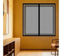 Magnetic Window Fly Screens Windows 175 x 180 cm with Selfadhesive Mosquito Net Window Insect Screen Mesh Easy Installation for Living Room Bedroom Offfice, Black