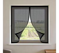 Magnetic Window Fly Screens Windows 180 x 110 cm Selfadhesive Tape Mosquito Net for Window Easy Installation for Home, Office, Bedroom, Living Room Kitchen, Black