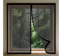 Magnetic Window Fly Screens Windows 180 x 110 cm with Selfadhesive Fly Screen for Windows with Installation Accessories for Doors and Patio Screens, Black