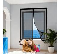 Magnetic Window Fly Screens Windows 50 x 110 cm Keep Fly Mosquito Out Mesh Mosquito Bug Net for Windows Easy Install for Doors and Patio Screens, Black