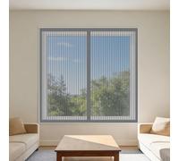 Magnetic Window Fly Screens Windows 60 x 100 cm Keep Fly Mosquito Out No Drilling Screen for Windows Easy Install for Doors and Patio Screens, Grey