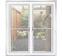 Magnetic Window Fly Screens Windows 70 x 145 cm Selfadhesive Tape Window Netting for Insects Excellent Ventilation While Blocking Bugs for Windows Doors and Patio Screens, White