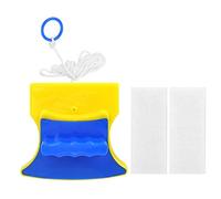 Magnetic Window Glass Cleaner Wipes Double-sided Pane Window Cleaning Squeegee for High-rise Windows Cleaner Tool with 2 Extra Cleaning Cotton