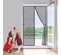 Magnetic Window Mesh Door Curtain Snap Net Mosquito Fly Insect Screen 110x255 cm Prevents The Insect Keeping Out Flies, Easy to Install Without Drilling, 2023-Version, Black