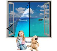 Magnetic Window Mosquito Net 50x80cm Black Magnetic Fly Screen for Window Mesh,with Full Frame Magnetic Strip,Shuts Automatically Keep Bugs Out,Lets Fresh Air in