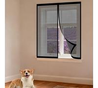 Magnetic Window Screen 100 x 60 cm Keep Fly Mosquito Out Insect Mesh Mosquito Net Window Easy Installation for Living Room Bedroom Offfice, Black