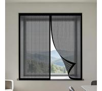 Magnetic Window Screen 100 x 90 cm Keep Fly Mosquito Out Fly Screens for Windows Magnetic Custom Size for Windows Doors and Patio Screens, Black