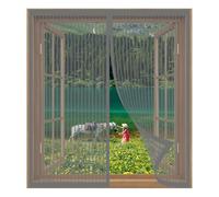 Magnetic Window Screen 105 x 55 cm Easy Installation No Drilling Or Screwing Self Sealing-Heavy Duty-Hands Free Mesh Partition for Windows Nets to Keep Bugs Out, Grey