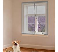 Magnetic Window Screen 110 x 60 cm Keep Fly Mosquito Out Insect Mesh Mosquito Net Window Easy Installation for Living Room Bedroom Offfice, Grey