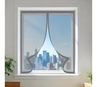 Magnetic Window Screen 115 x 115 cm Keep Fly Mosquito Out Window Screen Mesh for Bug Excellent Ventilation While Blocking Bugs for Windows Doors and Patio Screens, Grey