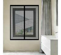 Magnetic Window Screen 115 x 120 cm Selfadhesive Tape Fly Screen for Window Fine Mesh Design Prevents Tiny Insects from Entering for Living Room Bedroom Offfice, Black