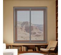 Magnetic Window Screen 115 x 125 cm with Selfadhesive DIY Fly Screen for Windows Custom Size for Home, Office, Bedroom, Living Room Kitchen, Grey
