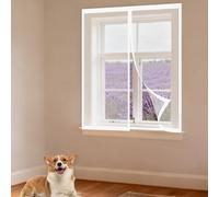 Magnetic Window Screen 125 x 60 cm Keep Fly Mosquito Out Insect Mesh Mosquito Net Window Easy Installation for Living Room Bedroom Offfice, White