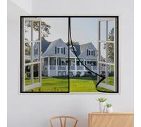 Magnetic Window Screen 140x60cm Patio Curtain Insect Mesh Mosquito Window Durable Polyester Mesh Keeps Bugs Mosquito Out Easy Install Black