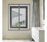 Magnetic Window Screen 150 x 120 cm Selfadhesive Tape Fly Screen for Window Fine Mesh Design Prevents Tiny Insects from Entering for Living Room Bedroom Offfice, Grey