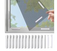 Magnetic Window Screen 150 x 130cm - No-Drill Mesh Netting for Fresh Air - Cut to Size - Tenant-Friendly & No Residue - Removable Fasteners for uPVC Casement/Sash Windows (Black)