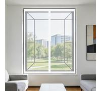 Magnetic Window Screen 150 x 85 cm Prevents Insects Flies Mosquitoes from Entering The Room Magnetic Window Screen Insect Mesh Custom Size for Living Room Bedroom Offfice, White
