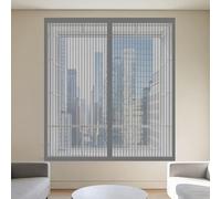 Magnetic Window Screen 170 x 65 cm Selfadhesive Tape Fly Screen for Windows Fine Mesh Design Prevents Tiny Insects from Entering for Windows Doors and Patio Screens, Grey