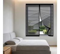 Magnetic Window Screen 180 x 150 cm Selfadhesive Tape Fly Screen for Windows Fine Mesh Design Prevents Tiny Insects from Entering for Windows Doors and Patio Screens, Black