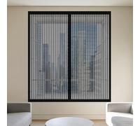Magnetic Window Screen 180 x 85 cm Selfadhesive Tape Fly Screen for Windows Fine Mesh Design Prevents Tiny Insects from Entering for Windows Doors and Patio Screens, Black
