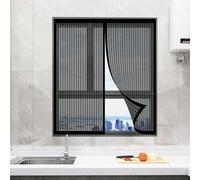 Magnetic Window Screen 58 x 72 cm with Magnets&Full Frame Magic Tape Keep Magnetic Curtain for Fly Proof Window Door for Door and, Black