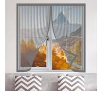 Magnetic Window Screen 60 x 100 cm Keep Fly Mosquito Out Fly Screen Window Adjustable DIY Easy Installation for Living Room Bedroom Offfice, Grey