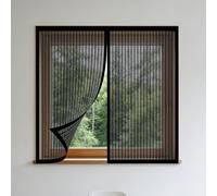 Magnetic Window Screen 60 x 100 cm Keep Fly Mosquito Out Mosquito Net Window with Installation Accessories for Home, Office, Bedroom, Living Room Kitchen, Black