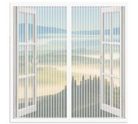 Magnetic Window Screen 60 x 100 cm Keep Fly Mosquito Out Selfadhesive Insect Mesh Curtain Easy Installation for Home, Office, Bedroom, Living Room Kitchen, White
