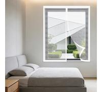 Magnetic Window Screen 60 x 150 cm Selfadhesive Tape Fly Screen for Windows Fine Mesh Design Prevents Tiny Insects from Entering for Windows Doors and Patio Screens, White