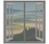 Magnetic Window Screen 80 x 100 cm Keep Fly Mosquito Out Selfadhesive Insect Mesh Curtain Easy Installation for Home, Office, Bedroom, Living Room Kitchen, Grey
