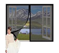 Magnetic Window Screen 80 x 110 cm Keep Fly Mosquito Out Fly Screens for Windows Magnetic Easy Installation for Window, Bedroom, Living Room, Kitchen Patio, Black