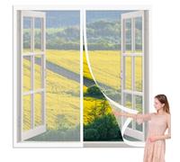 Magnetic Window Screen 80 x 110 cm Selfadhesive Tape Mosquito Net Window Without Drilling Or Screwing with Self Adhesive Tape for Windows Doors and Patio Screens, White