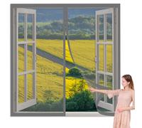 Magnetic Window Screen 80 x 110 cm Selfadhesive Tape Mosquito Net Window Without Drilling Or Screwing with Self Adhesive Tape for Windows Doors and Patio Screens, Grey